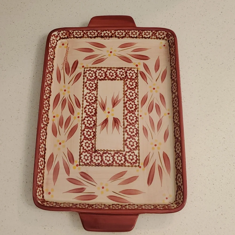 Temptations Old World Cranberry Rectangular Tray 12 inch